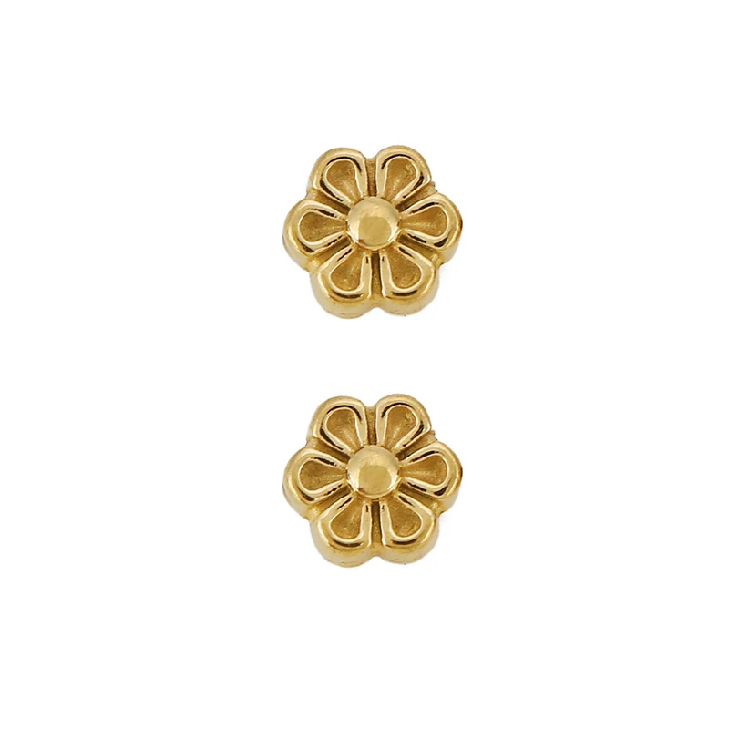 10 Stück PVD-Edelstahl-Abstandshalterperlen, lichtbeständig, Stern, Herz, Blume, für Halsketten, Armbänder, DIY-Schmuckherstellung.
