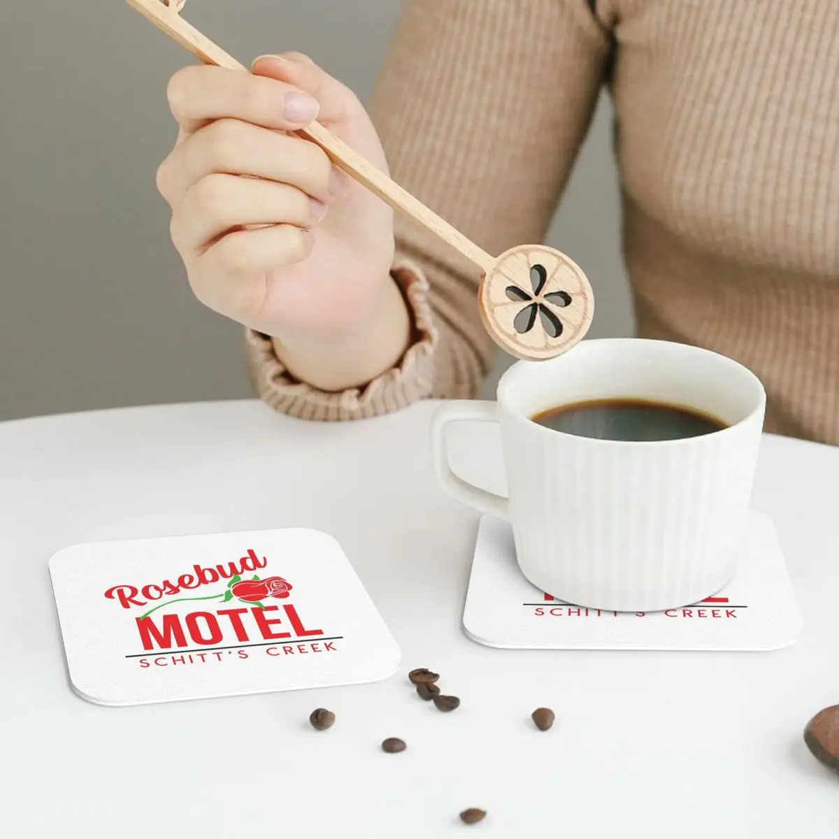 روزبود موتيل الوقايات المفارش الجلدية عدم الانزلاق العزل القهوة الحصير للمنزل المطبخ الطعام منصات مجموعة من 4