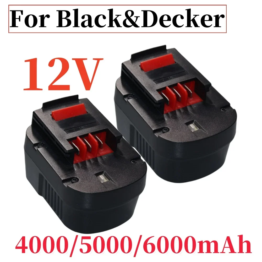 For Black & Decker 12V 4000/5000/6000mAh Ni-MH Battery A12ex Fsb12 Fs120b A1712 HP12k HP12 Electric Tool Replacement