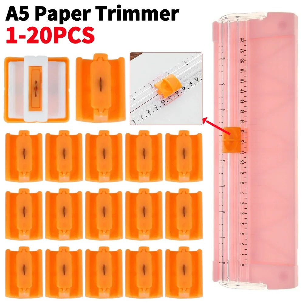 1-20PCS A4 A5 Paper Cutting Guillotine Replacement Blades Cutter with Pull-out Ruler for Photo Trimmers Scrapbooking Tool