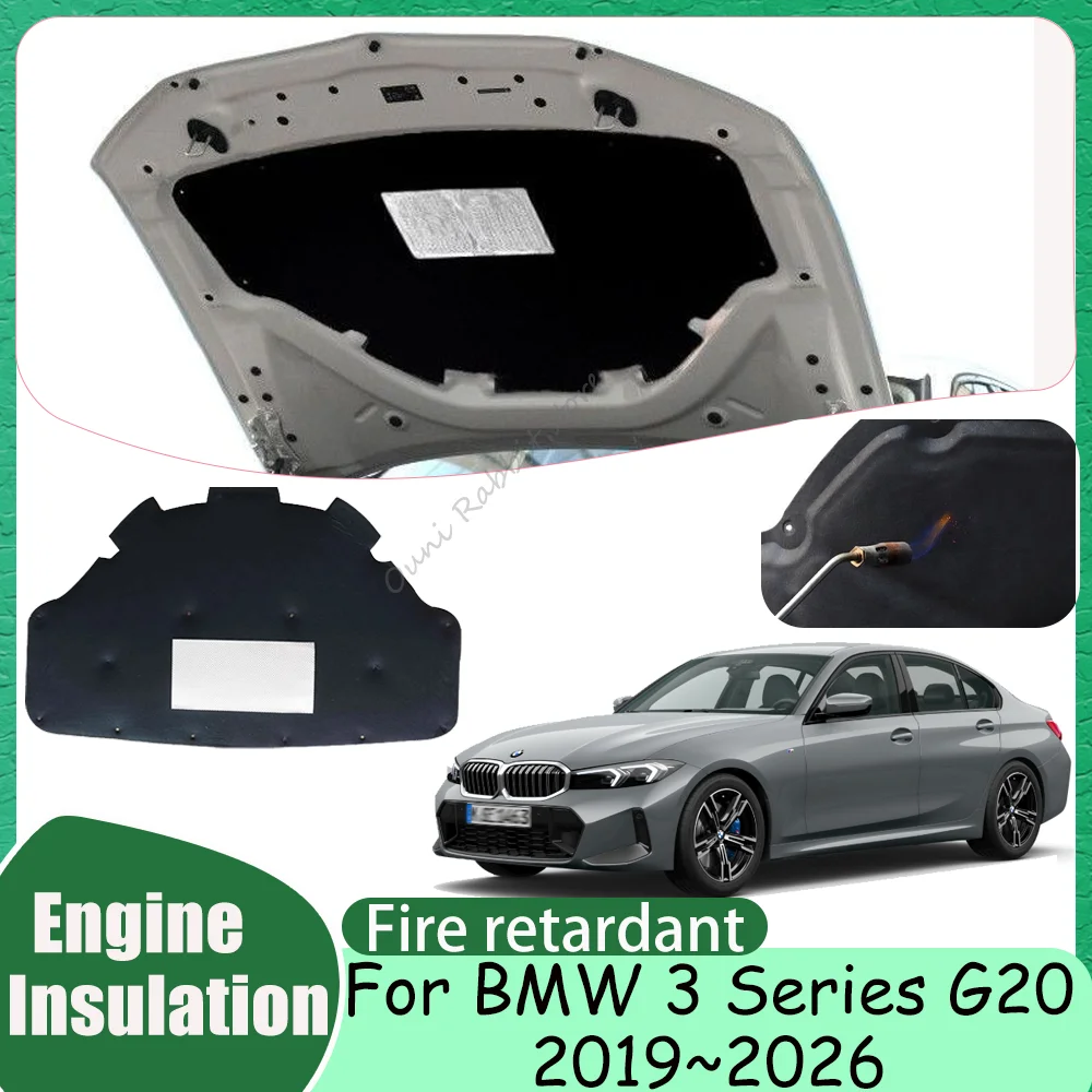 

Для BMW 3 серии G20 2019-2026 ( 2020 2021, 2022, 2023, 2024, 2025) — Теплоизоляционная и шумопоглощающая вата для капота автомоб