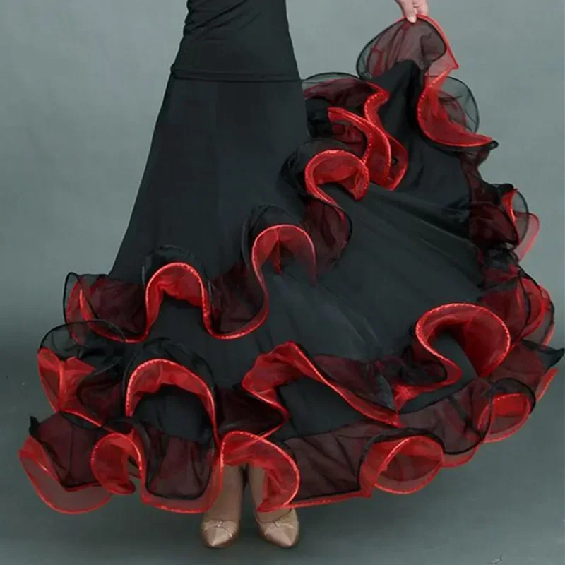 

Rotating Edge Ballroom Dance Skirts For Women Spanish Skirt Waltz Dress Dancing Clothes Dance Wear Flamenco Skirt Party Skirt