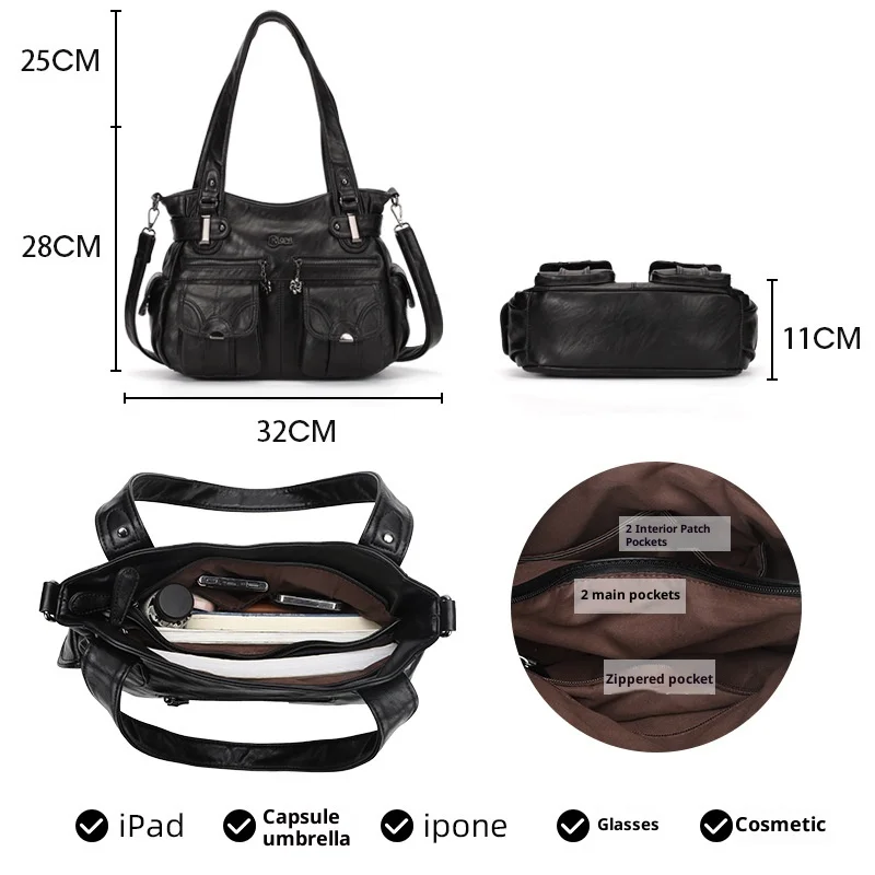 

Luxury Handbags Women Bags Designer Crossbody Large Capacity Female Shoulder Bag Fashion Ladies PU Leather Messenger Bags