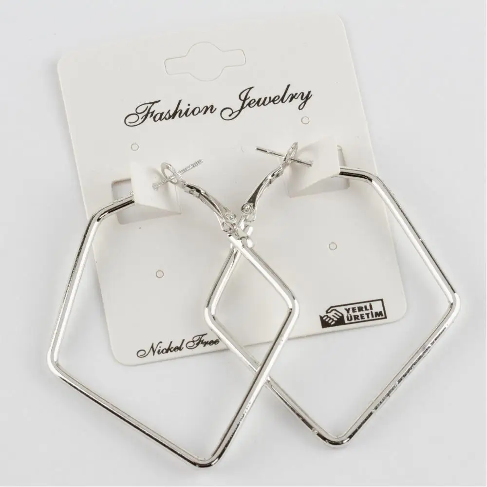 Pentagon Metal Earrings 5 cm