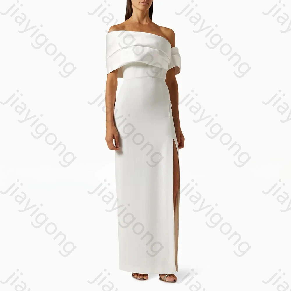 

Fashion Off The Shoulder Evening Dresses Sexy Side Split Celebrity Long Dress Exquisite High Quality Prom Party Gowns Customized
