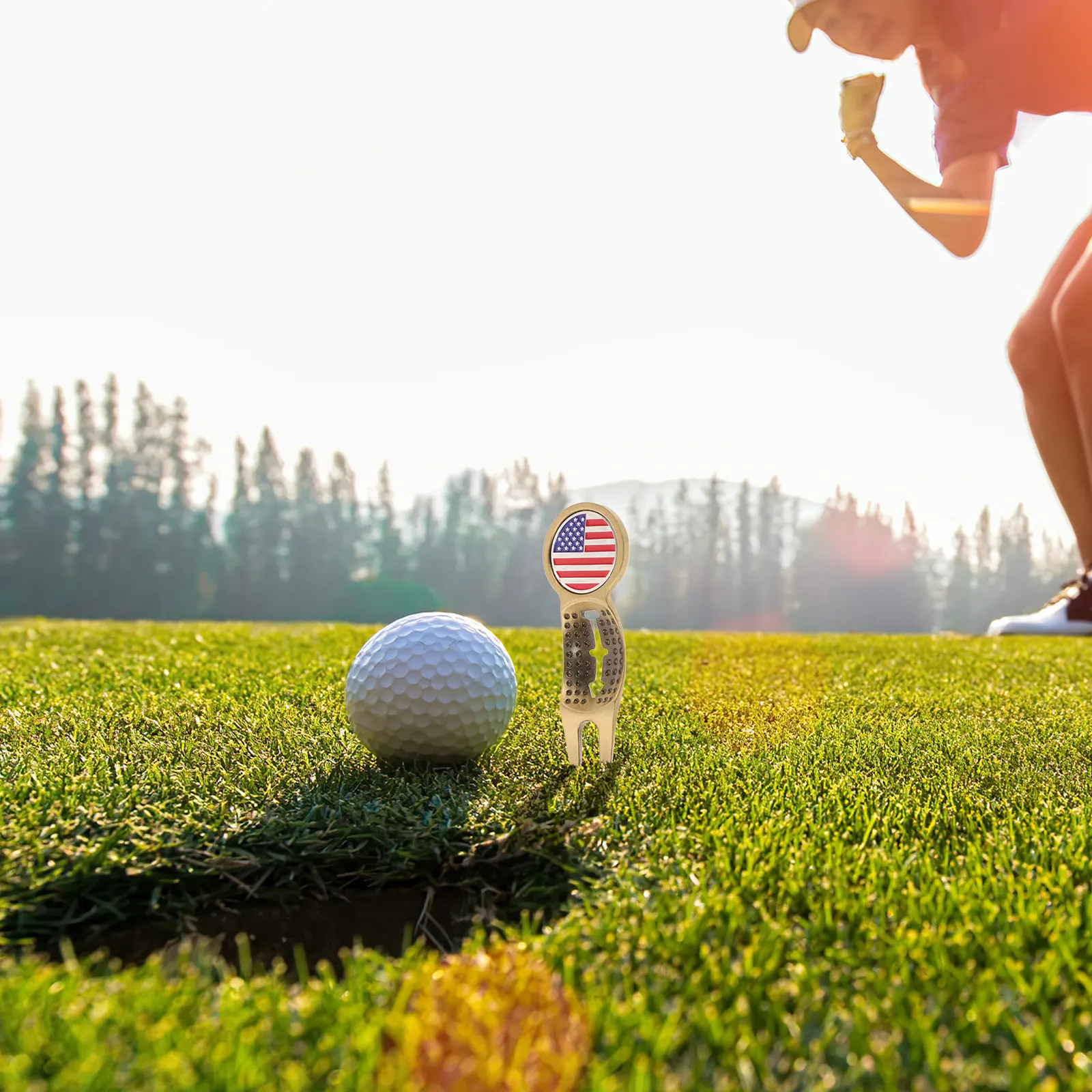 

Многофункциональный инструмент для ремонта гольф-клюшек: вилка для гольфа, маркер для мяча, элегантная отделка, портативный, карманный размер