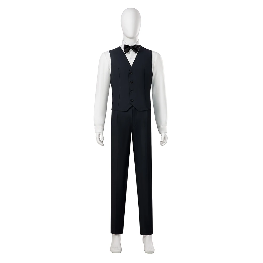 Movie Cosplay Joker Costume Adult Men Black Suit Vest Shirt Pants Full Set Halloween Carnival Clown Disguise Wedding Party Gown