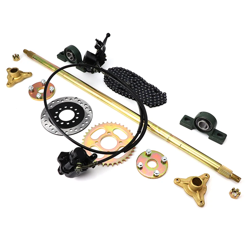 100/85/65/60cm kompletna tylna oś 78MM * 3 szpilki piasta z tarcza hydrauliczna hamulec 37T zębatka do gokarty ATV Quad motor terenowy części