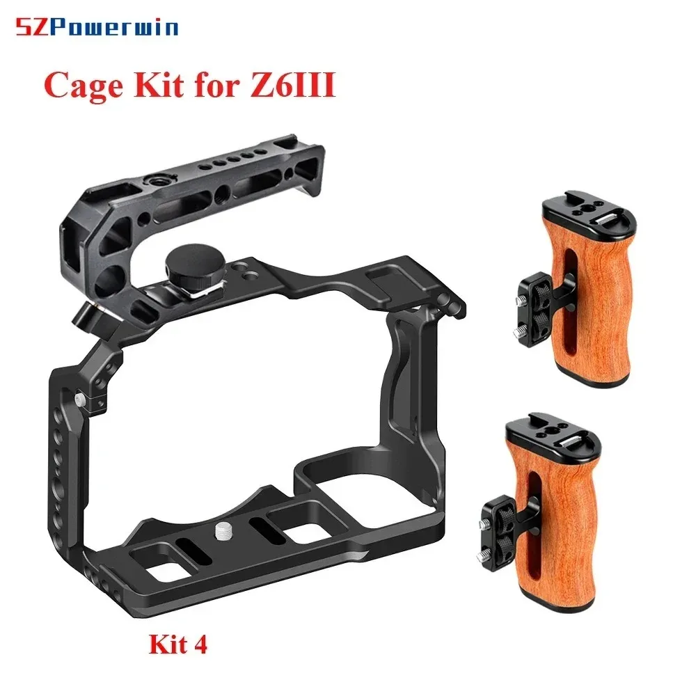 Powerwin Z6III Camera Cage Kit  for Nikon Z6 III Rig Protective Frame Gimbal Arri Locating Screw Wooden Handle