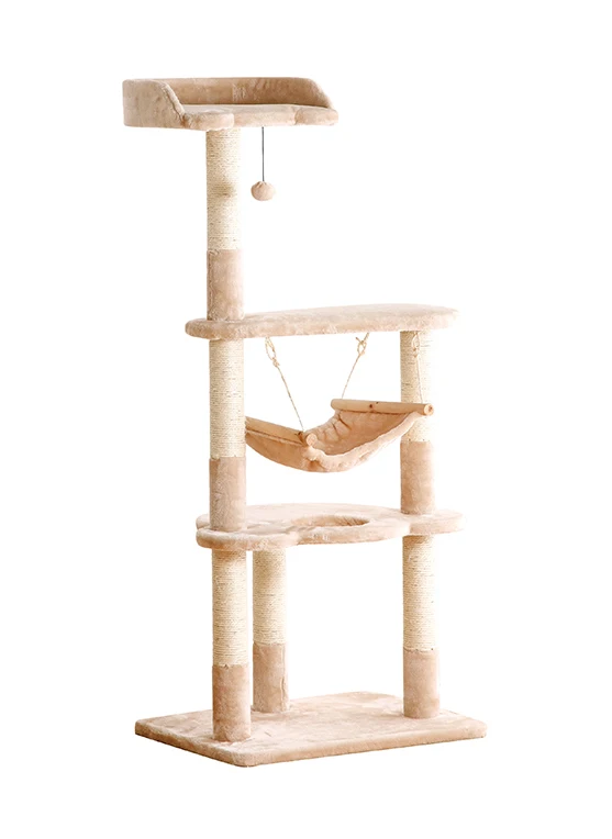 Pawise Multi Layers Climbing Cat Tree Tower Scratching Furniture with Hammock Hanging Ball Toy Cat Cave