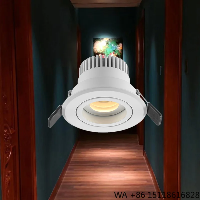 Zoomable 10W COB Spotlight Anti-Glare Design Aluminum Lamp Body Modern Remote Control Dimmable Warm White Downlight Living Room