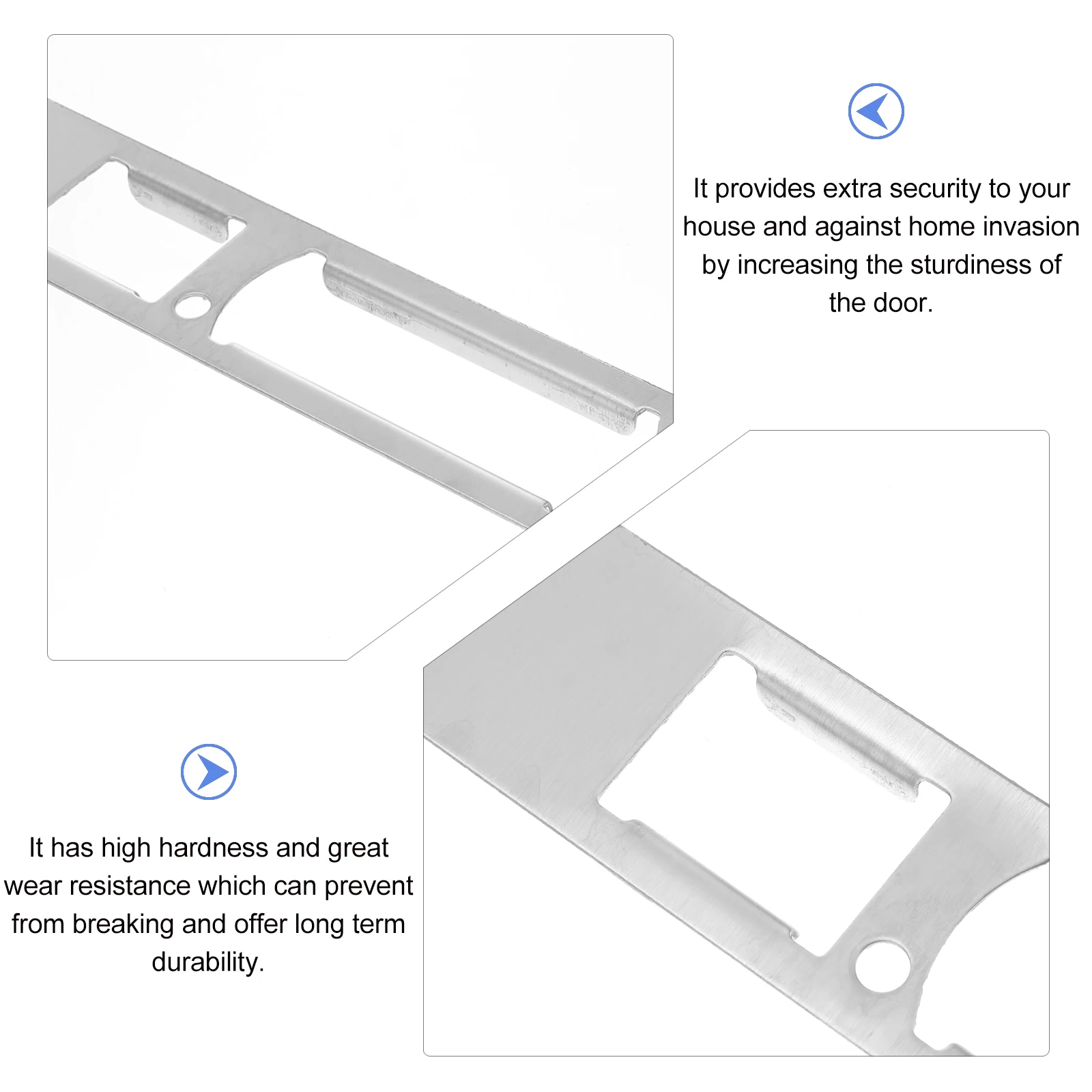

5Pcs Door Security Plate Iron Reinforcement Plate Enhanced Strength for Door Lock Body Anti-Break Prevention