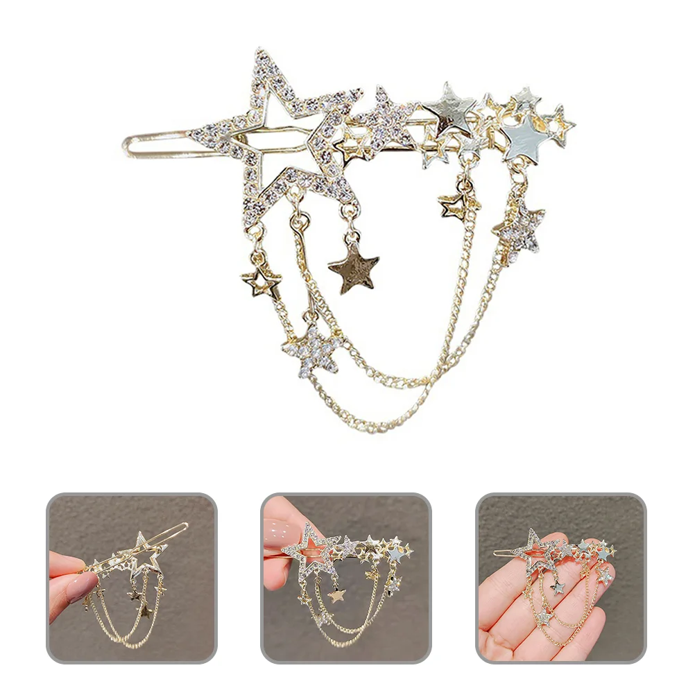 

2 Pcs Bridal Hair Barrettes Hairpin Rhinestone Bobby Pins Girls Clip Basket Stuffer Alloy