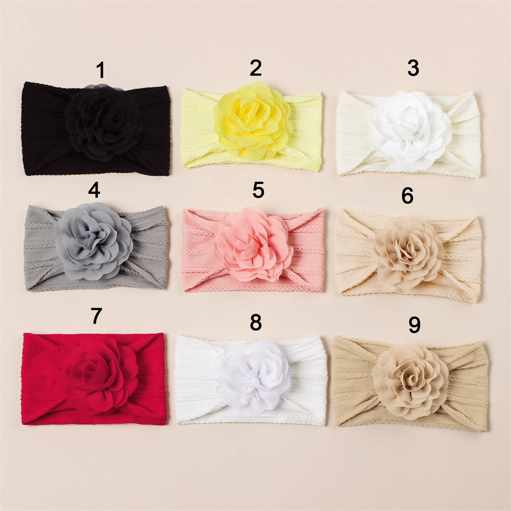 Baby Flower Headband for Children Soft Elastic Nylon Hairbands Nreborn Infant Baby Turban Kids Headwear Girls Hair Accessories