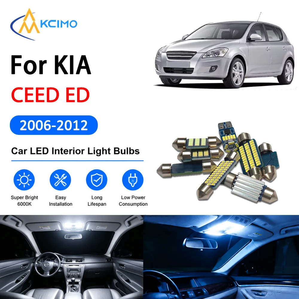 KCIMO Complete Interior Dome Light Kit For KIA CEED ED 2006-2012 Mirror Bright Easy Install Reading Door Courtesy Bulb Canbus