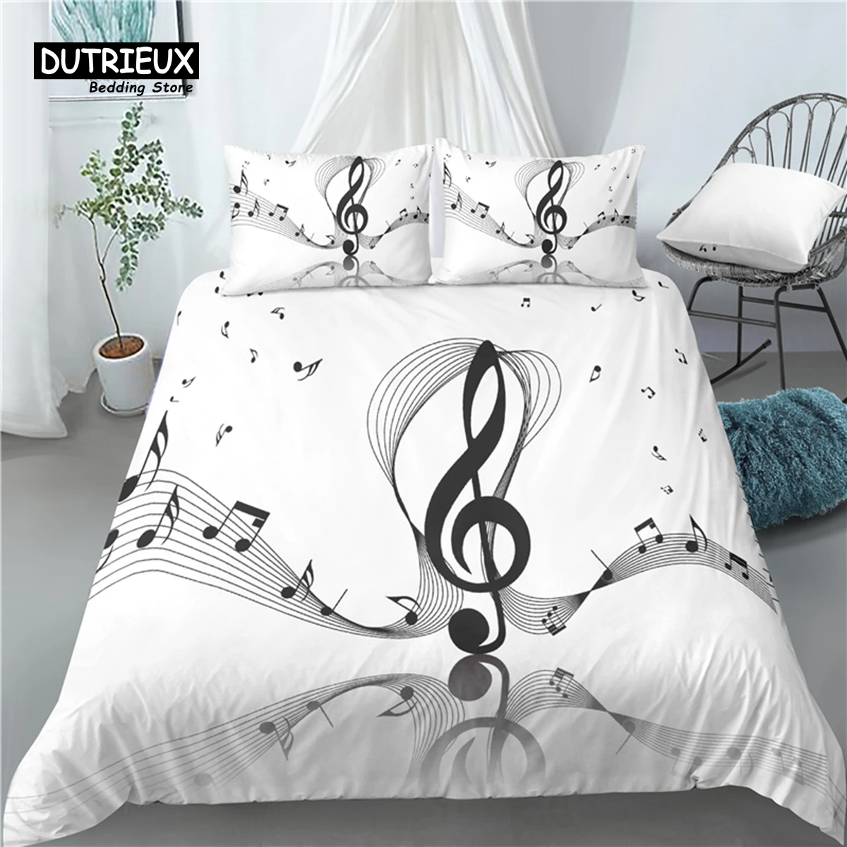 

Home Living Luxury 3D Music Note Print 2/3Pcs Comfortable Duvet Cover PillowCase Bedding Sets Queen and King AU/EU/US Size