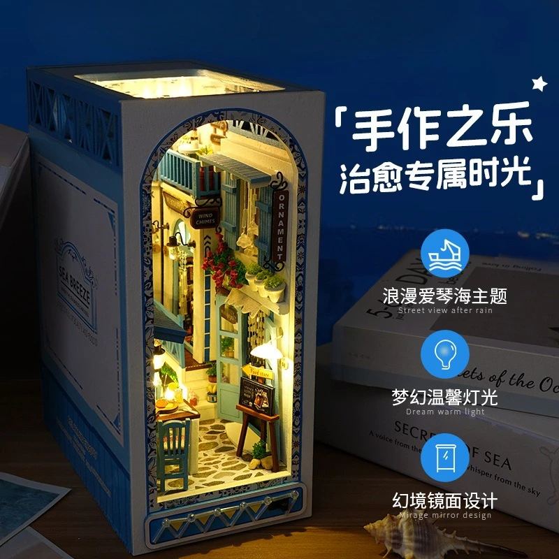 

DIY 3D Bookend House Model, Hand Assembly Craft Ornament, Creative Desktop & Home Decoration, Birthday Gift