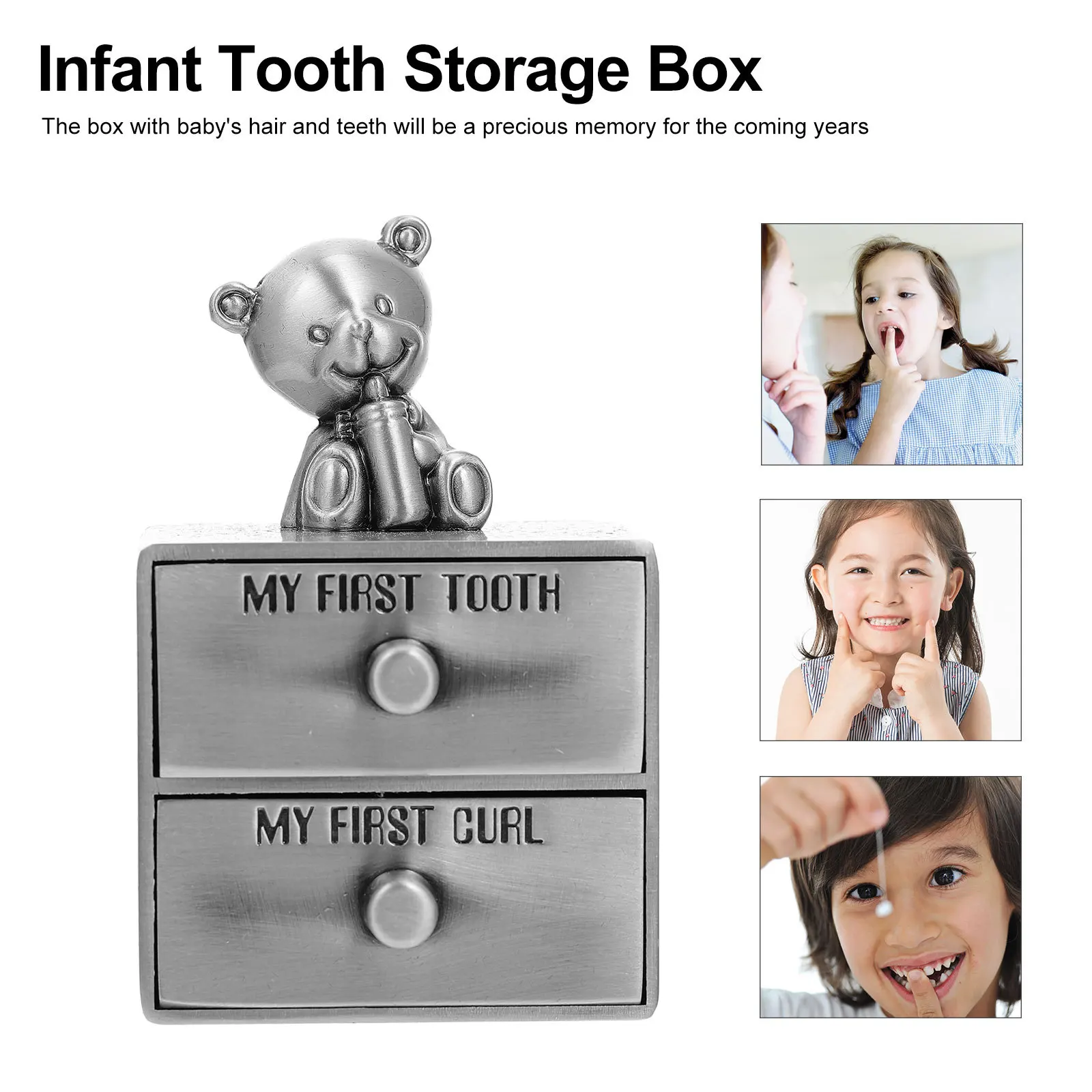 

1pc Drawer Style Baby Tooth Save Box Infant Teeth Storage Keepsake Fetal Hair For Kids Boys Girls