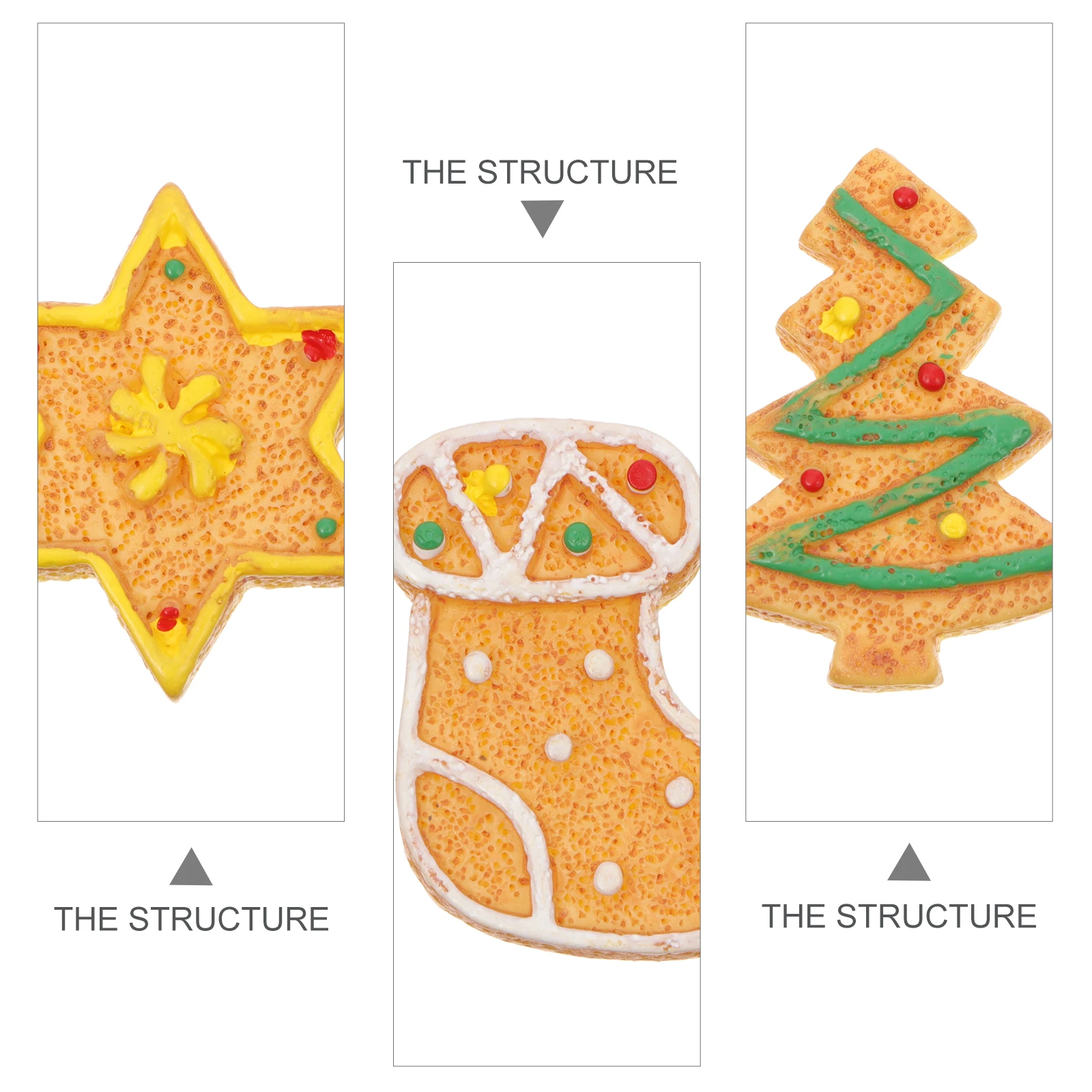

50 Pcs Christmas Cookies Snowman Keychains Mini Resin Ornaments Smooth DIY Decorations Jewelry Accessories Bright Colors