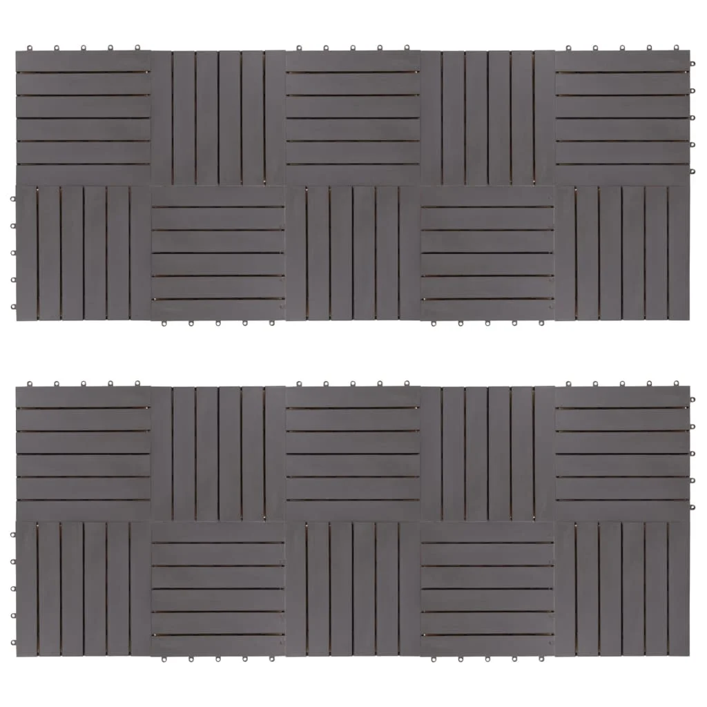 

20 pcs Decking Tiles, Solid Acacia Wood Decking Boards & Flooring, Home Decoration Grey Wash 30x30 cm A