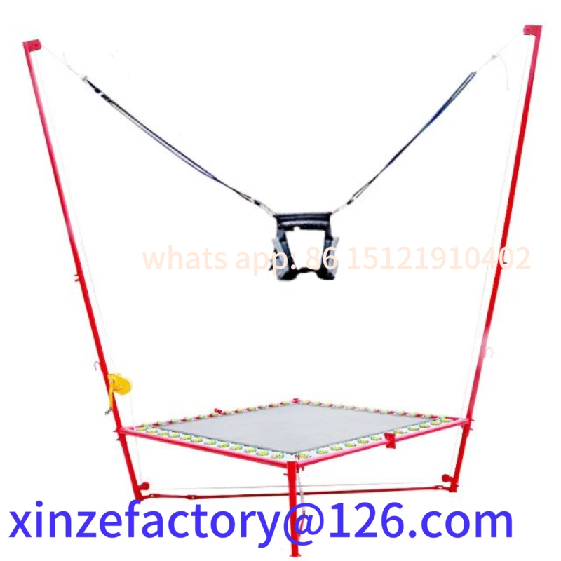 

Be suitable for Factory direct sell upgraded version bungee jumping with rocker and spring, steel frame trampoline for kidscusto
