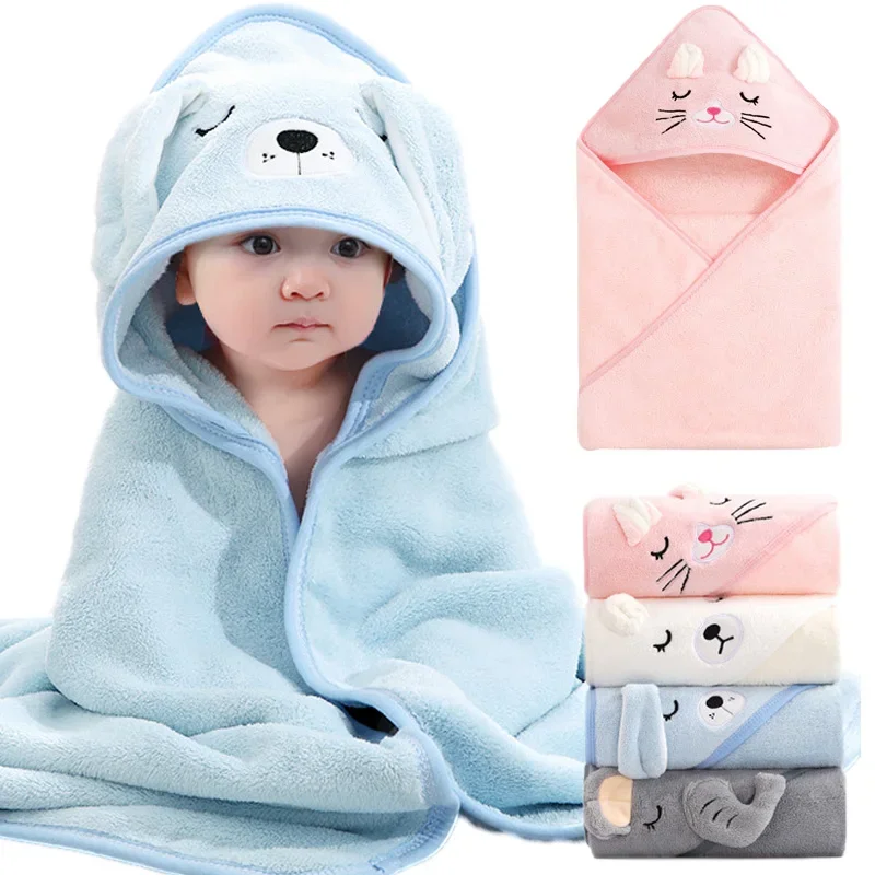 

2026Cartoon Animal Baby Bath Towels Soft Newborn Hooded Towel Blanket Toddler Bathrobe Warm Sleeping Swaddle Wrap for Boys Girls