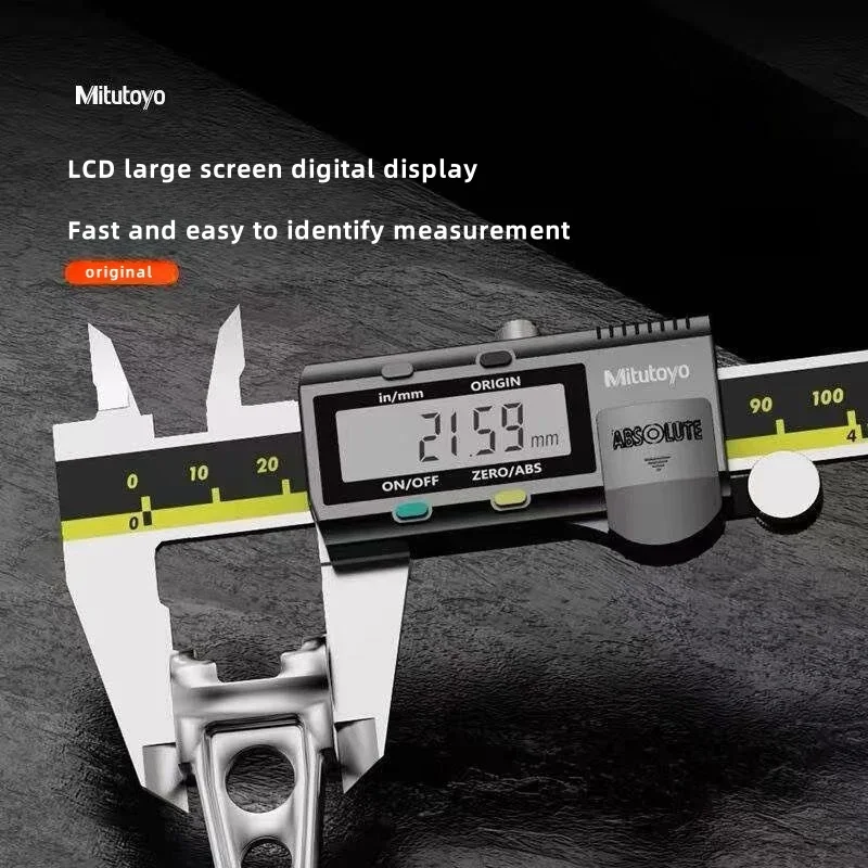 

Mitutoyo Caliper Absolute 500-196-20 Digital Calipers Stainless Steel Inch/Metric 6" 150mm Range -0.001" Accuracy 0.0005"