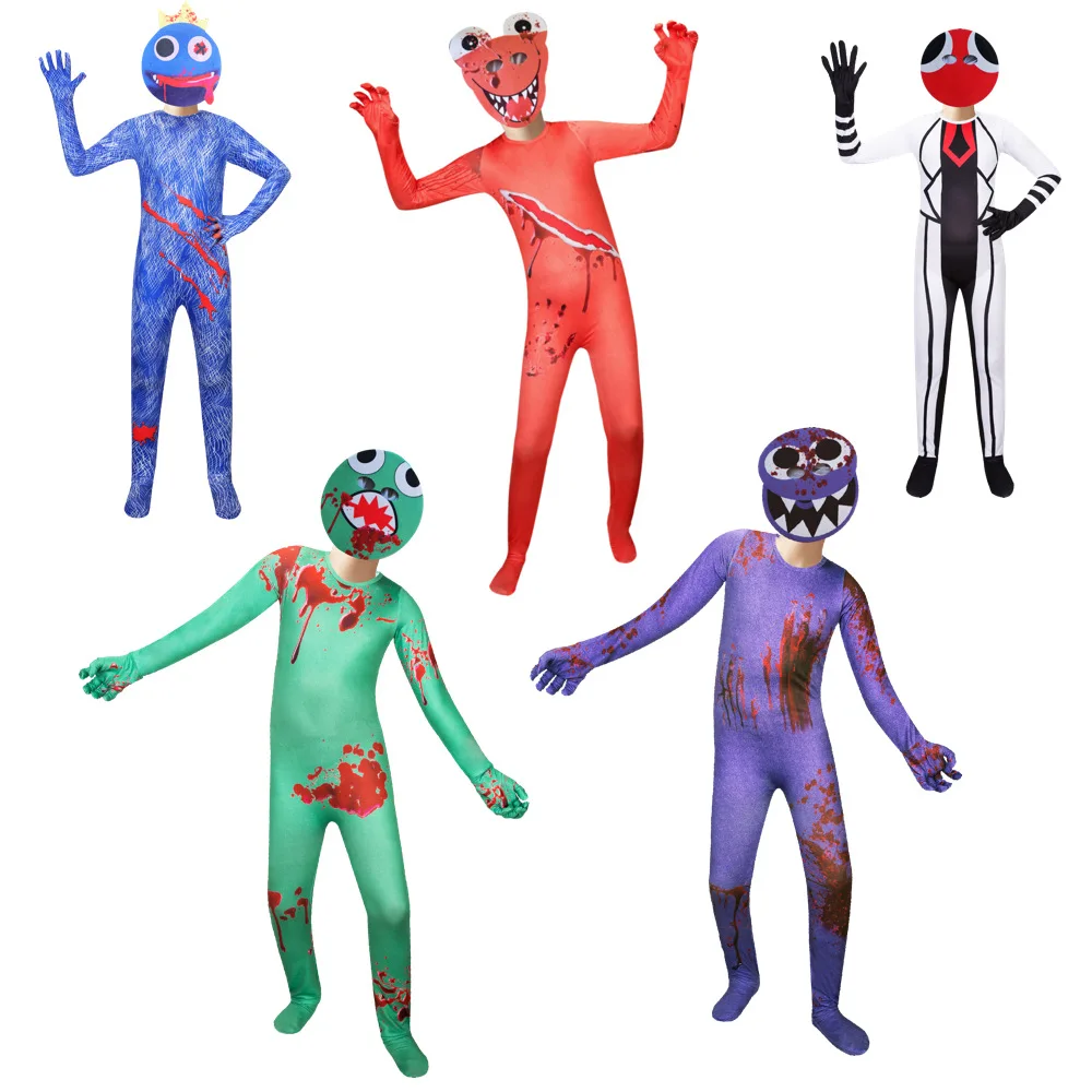 Kids Rainbow Friends Costume Boys Girls Blue Monster Wiki Cosplay Horror Game Halloween Jumpsuit Carnival  Party Costume Clothes