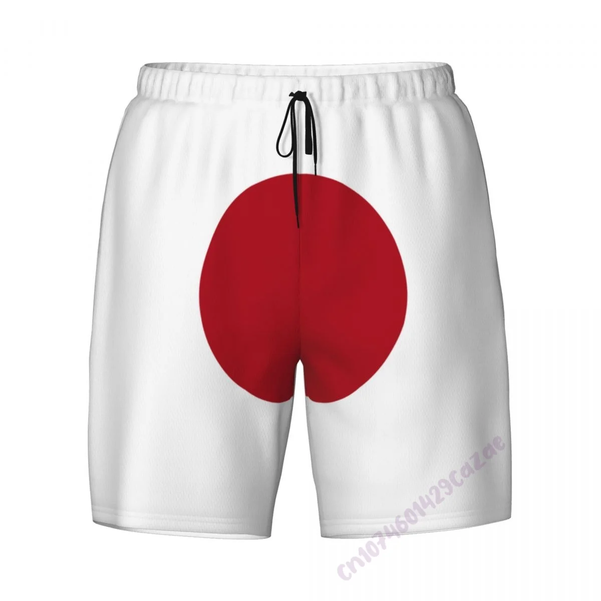 Japan Flag 3D Mens Swimming Trunks With Compression Liner 2 in 1 Quick-Dry Summer Swim Shorts With Pockets