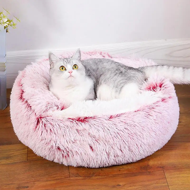 Pet Beds Soft Plush Cats Dogs House Bed for Dog with Slip Resistant Bottom indoor Cat Cave Bed Machine Washable Pet Supplies