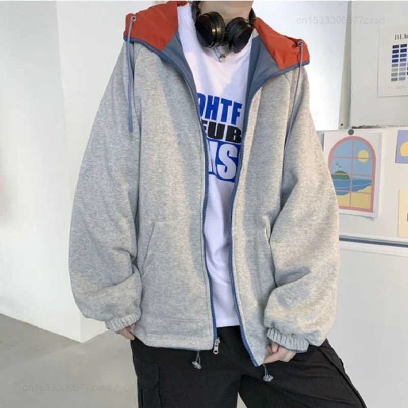 Xiaomi-chaqueta con capucha para hombre, abrigo holgado de doble capa con cremallera, versión coreana, primavera y otoño, novedad de 2023