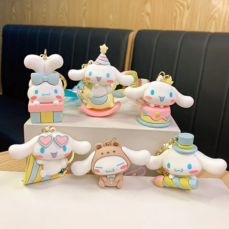 Miniso الإبداعية الكرتون سانريو كبير الأذن الكلب المفاتيح الإناث زوجين حقيبة السيارة المفاتيح قلادة قلادة هدية صغيرة