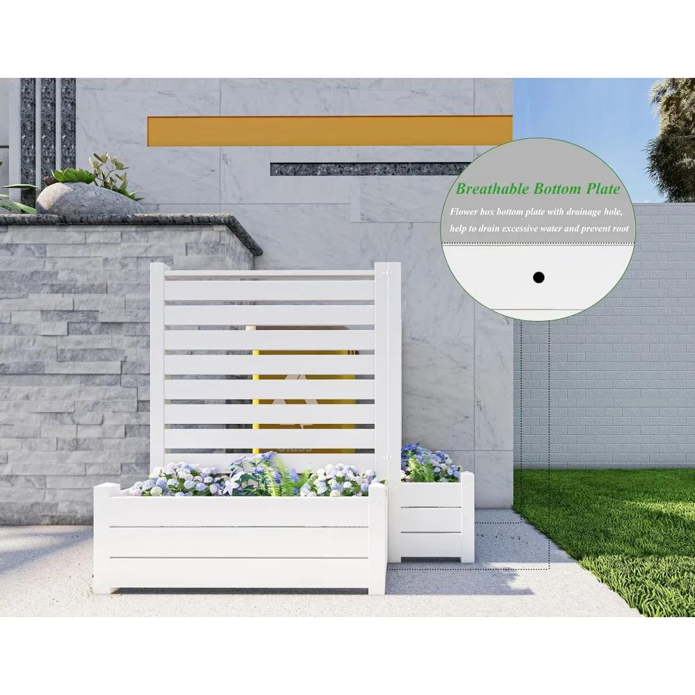 Imagem -06 - Cerca de ar Condicionado sem Dígitos 36 w x 45 h Cerca de Privacidade de Vinil Branco com Caixa de Plantador para Equipamentos de Piscina de Lata de Lixo Painéis