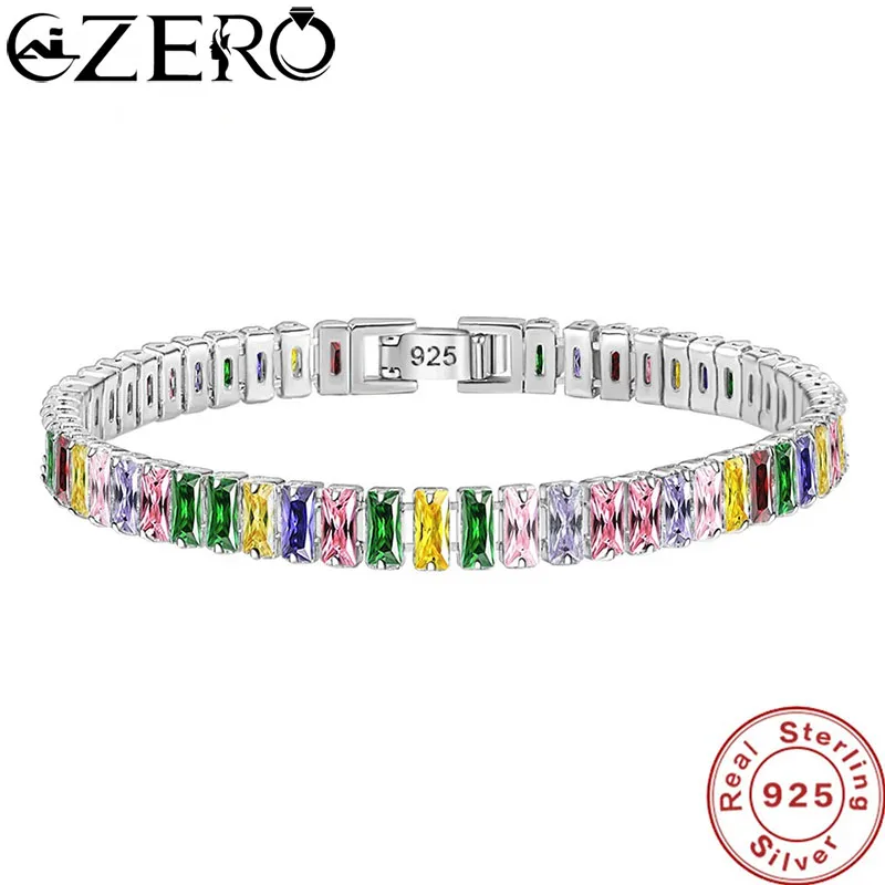 

Hot sales 925 Sterling Silver Bracelet Noble Color Crystal Hand For Women Charm Wedding designer Jewelry Gift Party 18cm