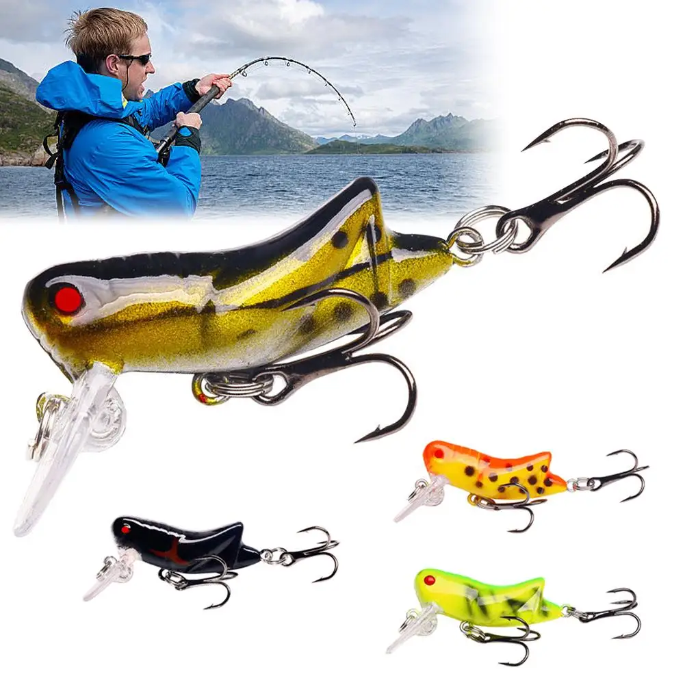 

1pcs 45mm 3.5g Grasshopper Insects Fishing Lures Flying Bait Baits Lifelike Hard Artificial Wobbler Bass Lure Pesca Swimbai B8C7