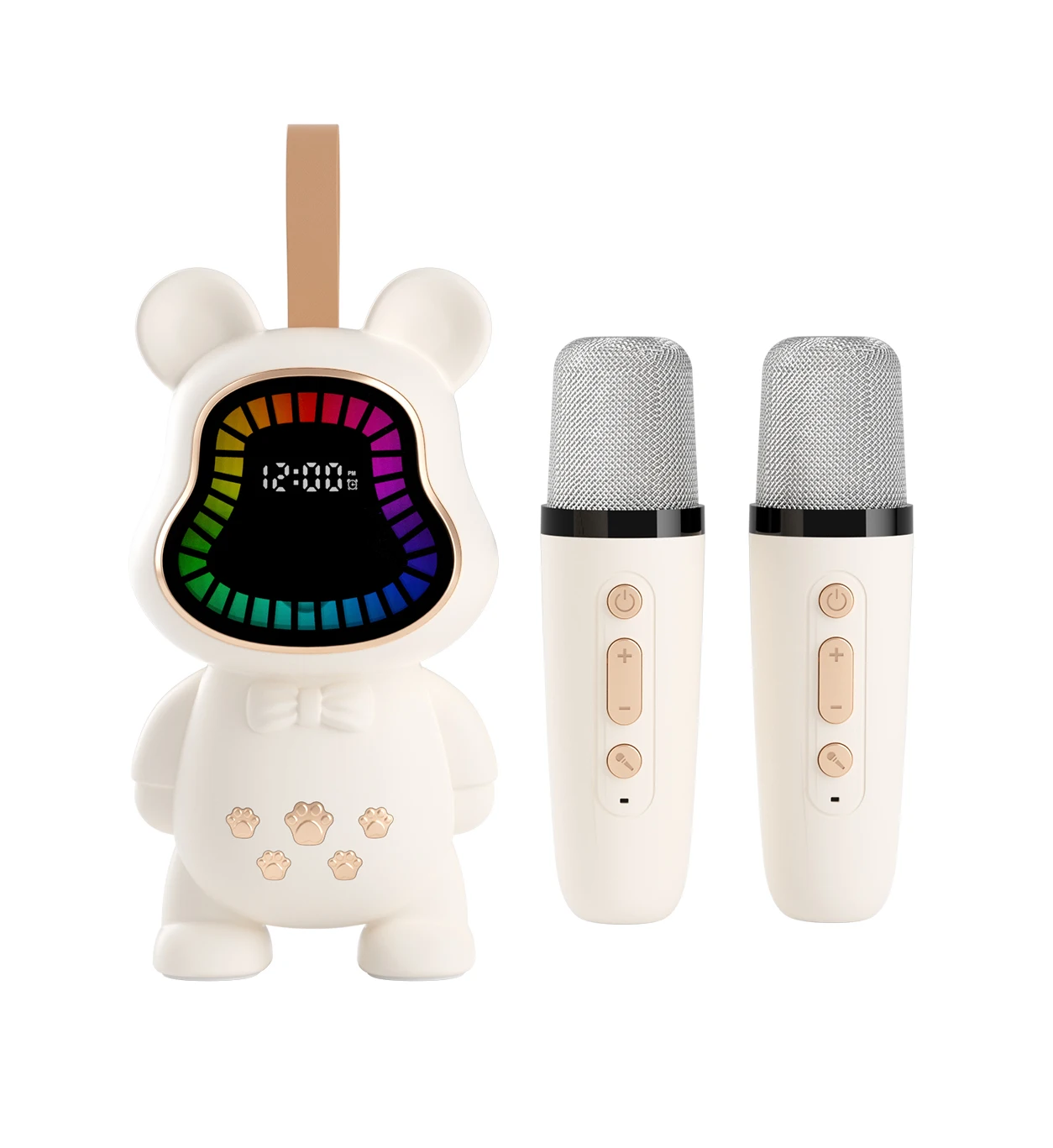 New Karaoke Speaker With Wireless Microphone Sing Bluetooth 5.3 Cute Children Gift Toy Hifi Sound Stereo Mini Audio RGB Lighting