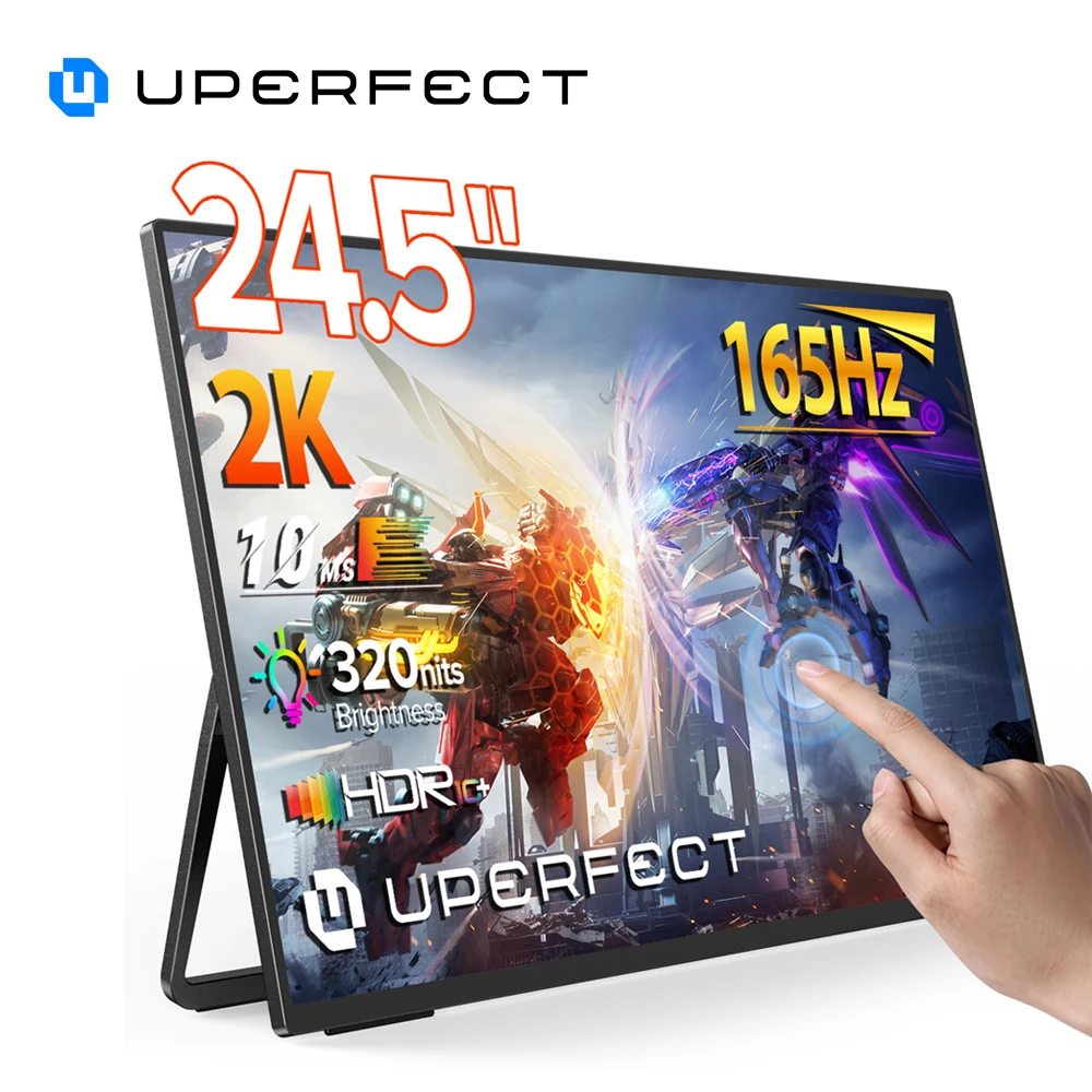 UPERFECT UMax 24 2K Portable Desktop Monitor 24.5Touchscreen 165Hz Wall Mounted IPS Display For Laptop PC Mac XBOX PS5 Gaming