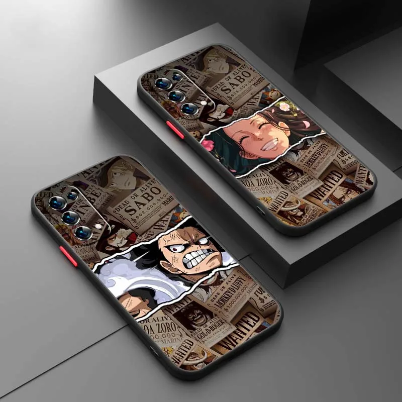 

Boy One Piece Luffy Art Phone Case For OPPO Find X3 X5 Lite Pro A98 A94 A93 A78 A79 A76 A58 A57 5G Frosted Translucent