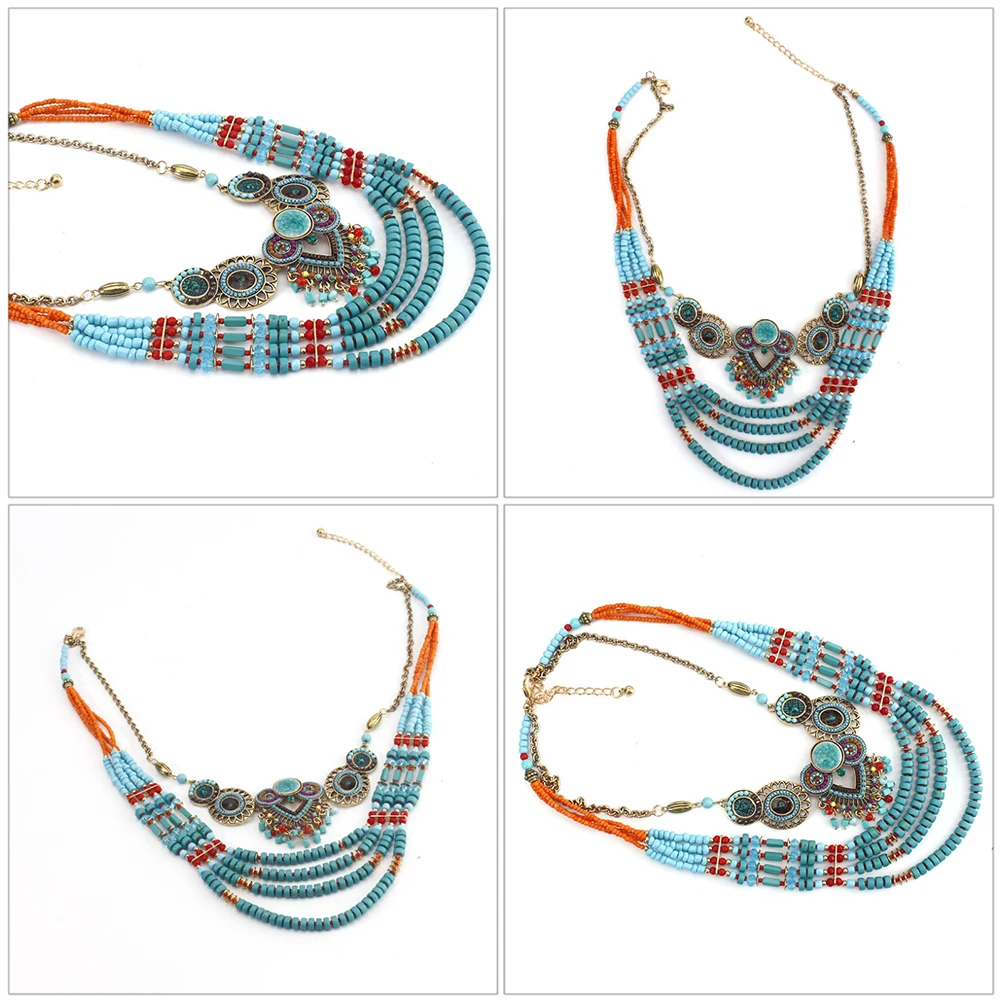 

s Beaded Necklace Women Bohemian Handmade Vintage Style Pendant Jewelry for Parties Vacations Beach Birthdays Daily Use Perfect