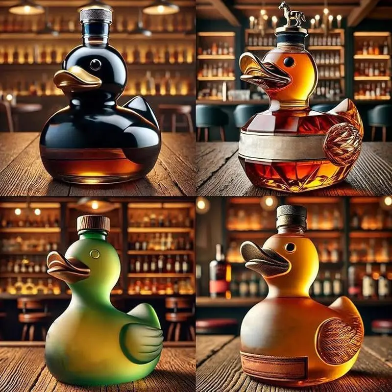 New Product Funny Whiskey Duck Bottle Fun Whiskey Duck Bottle Gift Display Desktop Decoration Cartoon Toy Storage Bottle