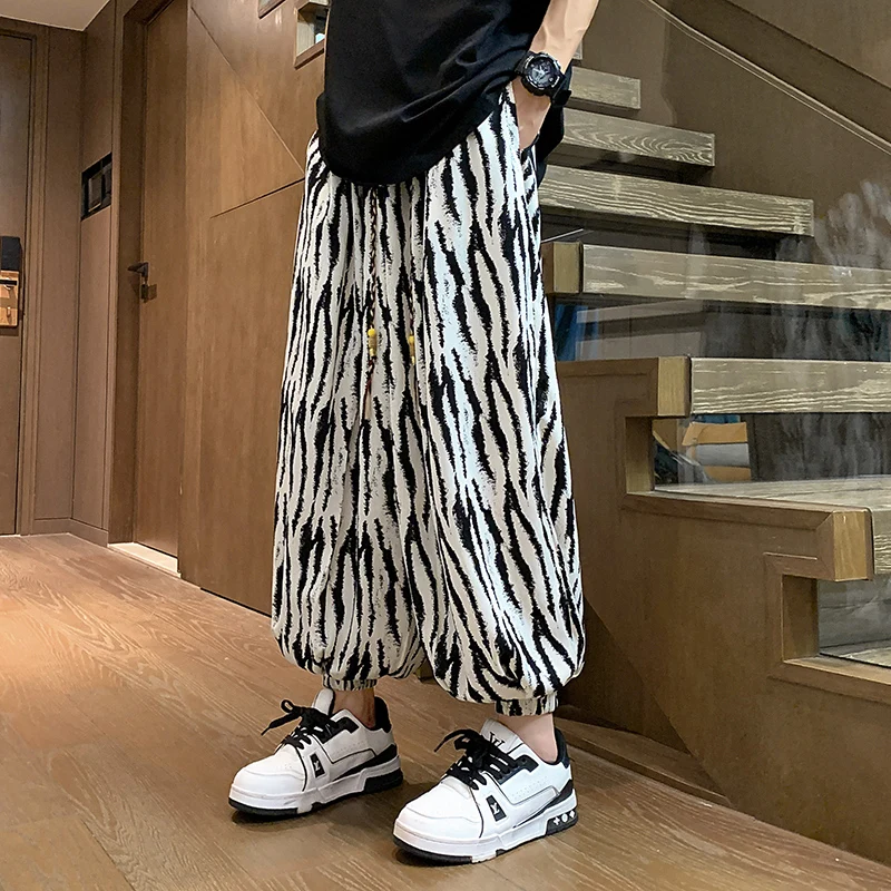 

Мужские новые широкие брюки, винтажные повседневные джоггеры, мужские свободные шаровары оверсайз, мужские шелковые брюки больших размеров до 5XL