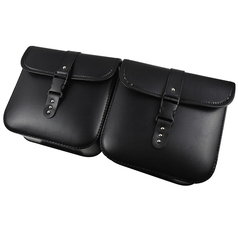 Motorcycle Universal Side Bags 2PC Tool Luggage Travel Saddle Bag For Harley Sportster For Yamaha For Rebel 1100 300 PU Leather