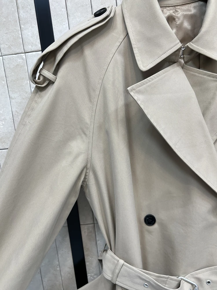 SVORYXIU الخريف نمط جديد الكاكي فضفاض خندق معطف المرأة نمط غير رسمي نمط بدوره إلى أسفل طوق نمط طويل معطف واقٍ من المطر #2