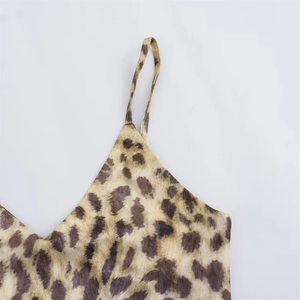 PB&ZA2024 Summer New Women\'s FashionElegance Slim FitVersatile Animal Pattern Printing Hanging Strap jumpsuit