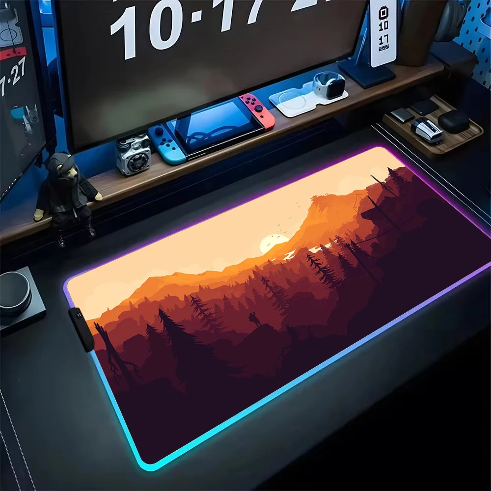 

Woods Firewatch RGB Mouse Pad Gaming Mousepad Large Mouse Mat Gamer XXL Computer Desk Mat Big 90x40cm Keyboard Pad Rubber Carpet