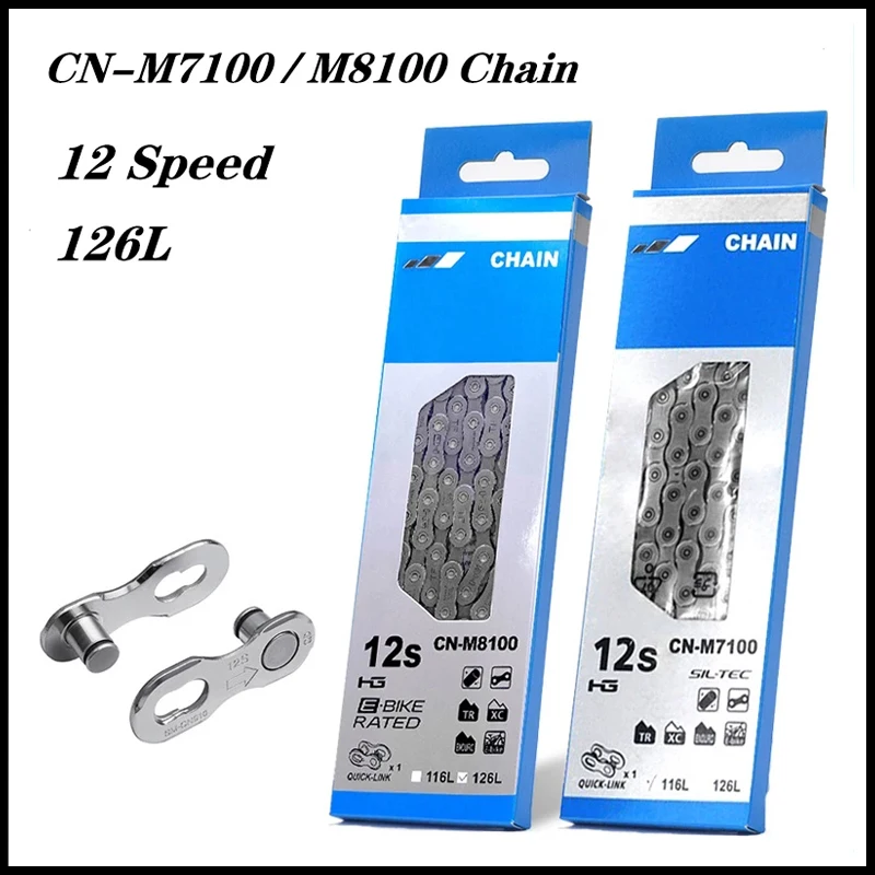 

SHIMANO DEROE SLX XT CN-M7100 M8100 Bike Chain 12 Speed 12v Road MTB Bicycle 126L CN-M7100 M8100 Chain with Quick Links