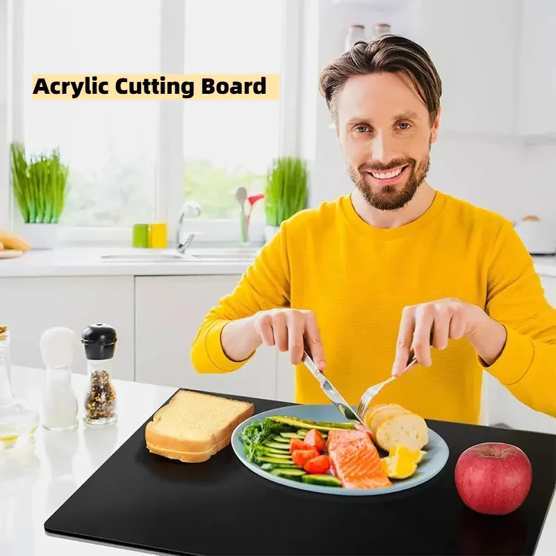 Acrylic Cutting Board with Counter Lip Thickness Clear Acrylic Cutting Board for Kitchen Anti Slip Cutting Board Kitchen Gadgets