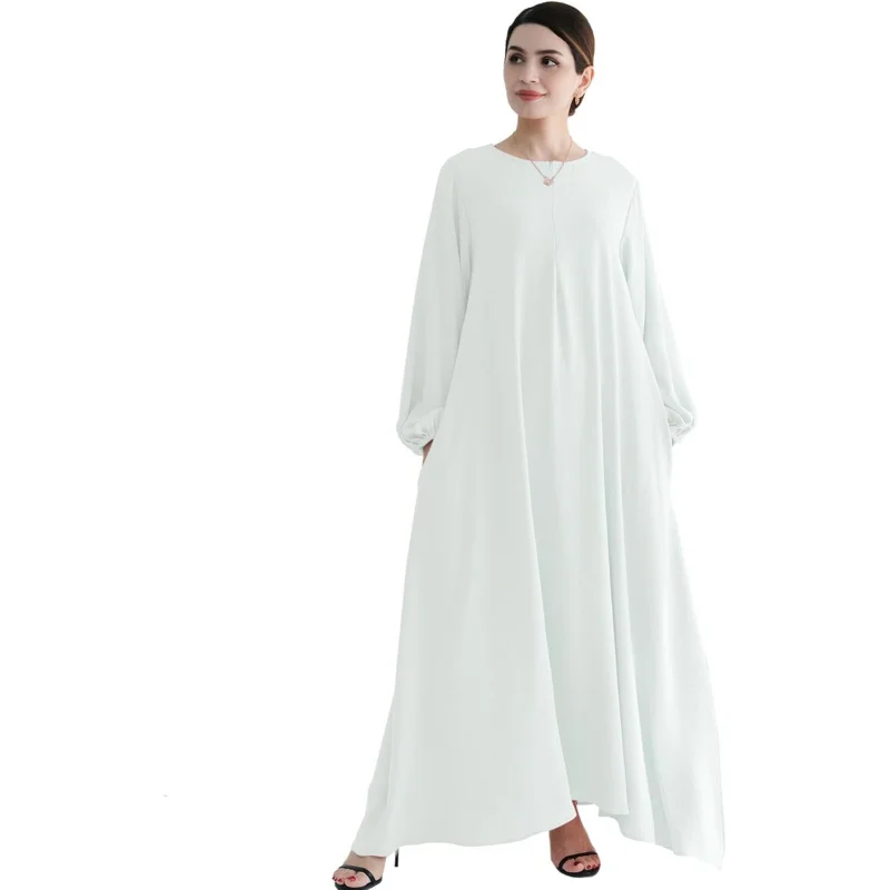 

Women Classic Abaya Dress Eid Prayer Clothes Dubai Women Robe Islamic Salah Muslim Robe Soft Jilbab