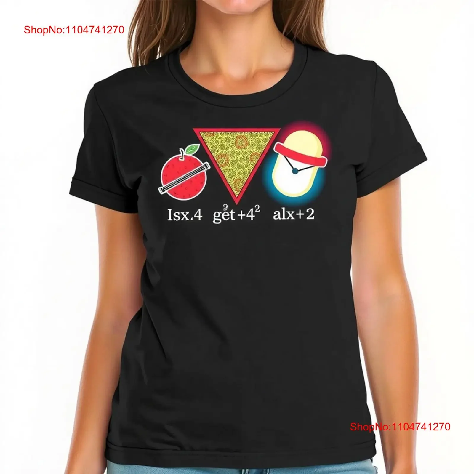 Vibrant T Shirt With Pizza And Clock Design Fun Math Expe Vintage Washed Breath…
