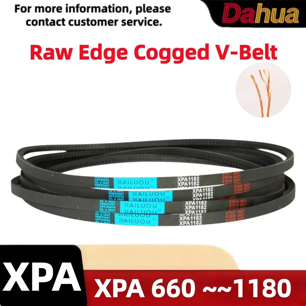 XPA Raw Edge Cogged V-Belt XPA 660~1180 Industrial Triangular Rubber Transmission Power Drive Belt for Motor Machinery